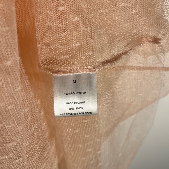 Romeo + Juliet Couture Sheer Feminine Pink Peach Dress - Picture 9 of 12